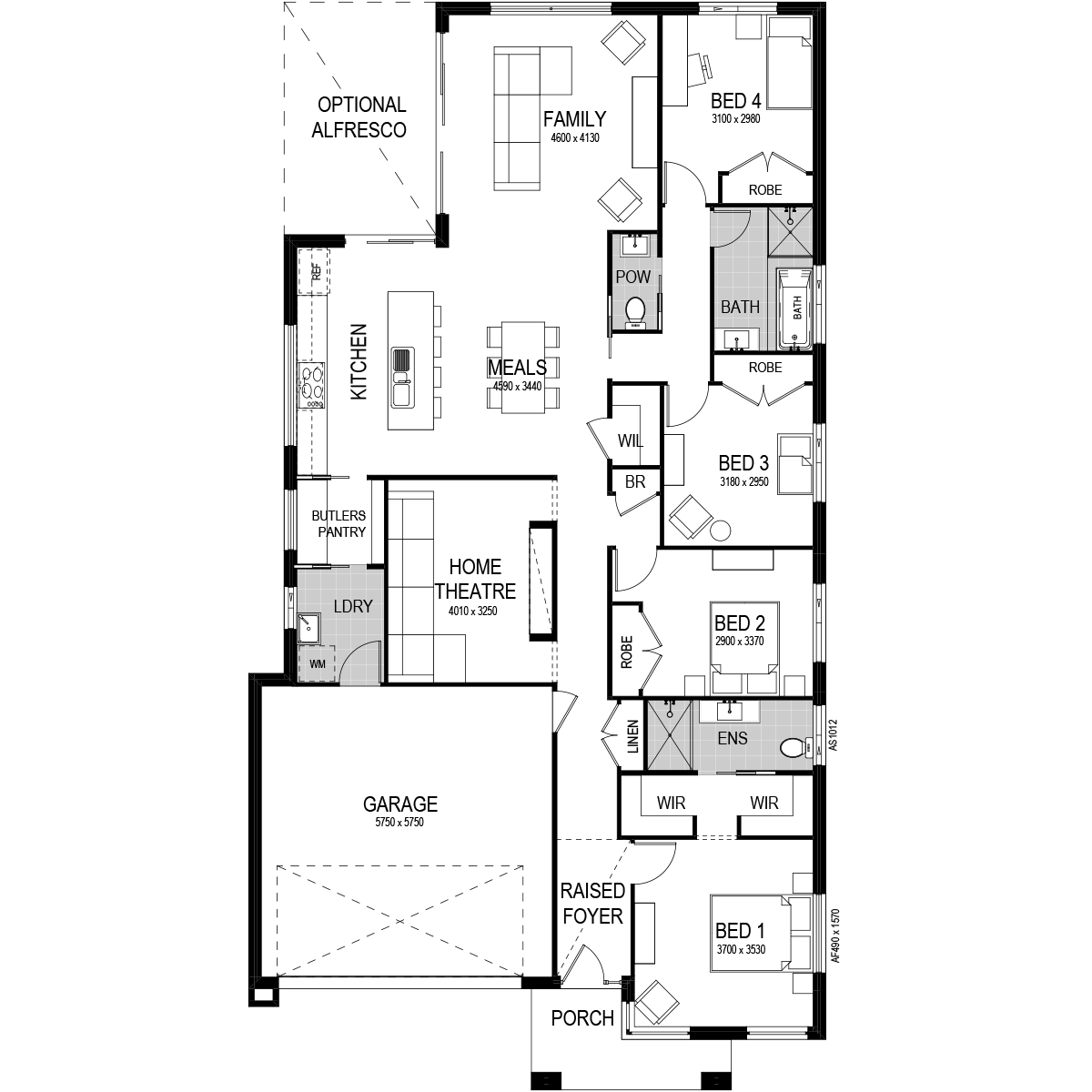 Avalon 220 Home Design | 4 Bed, 1 Storey | Montgomery Homes