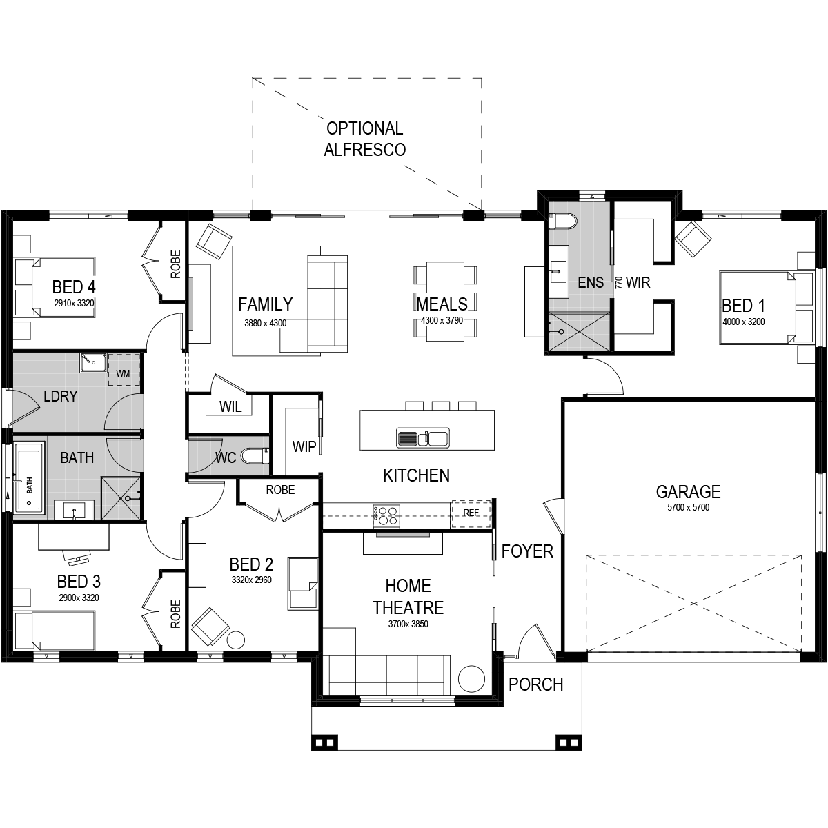 Oakview 206 Home Design Acreage Plan 20m Frontage Montgomery Homes