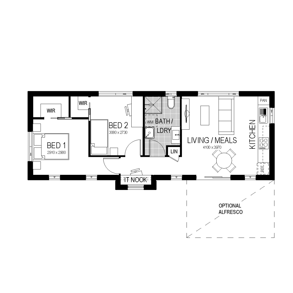 granny flat floorplan