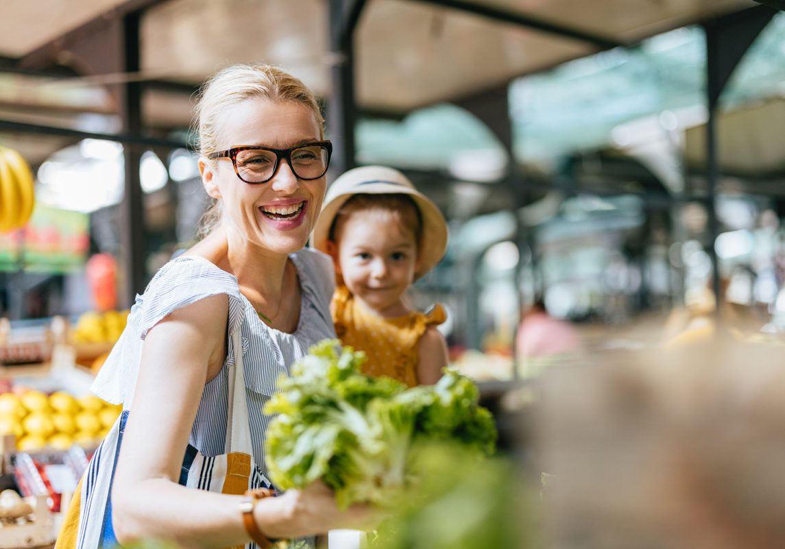 mother and daughter shopping